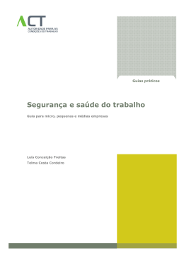 Segurança e saúde do trabalho - Autoridade para as Condições do