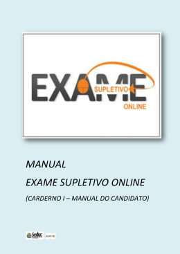 MANUAL EXAME SUPLETIVO ONLINE - SigEduca - MT