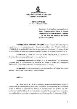 Estabelece Diretrizes Operacionais e institui Banca - Seed
