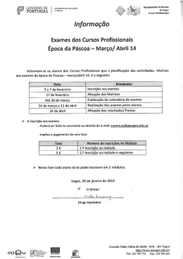 Informa&ccedil;&atilde;o aos alunos - Agrupamento de Escolas de Vagos