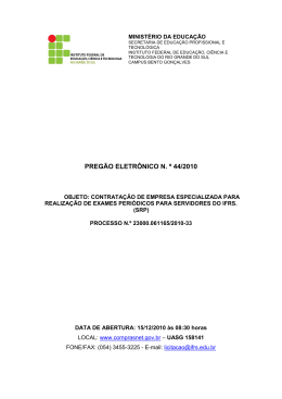 Pregão Eletrônico 442010 Contratação de Empresa