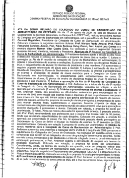 7ª. Reunião do Colegiado do Curso de Bacharelado em
