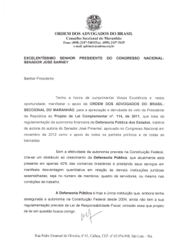 ORDEM DOS ADVOCÂDOS DO BRASIL Conselho Seccional do