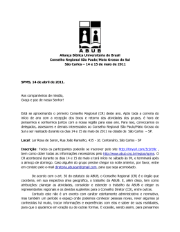 Alian&ccedil;a B&iacute;blica Universit&aacute;ria do Brasil Conselho Regional S&atilde;o