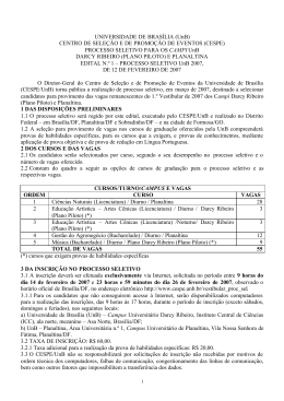 Abertura Edital do processo seletivo para vagas