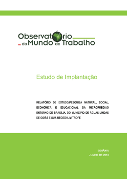 Estudo de Implantação do Câmpus Águas Lindas de Goiás