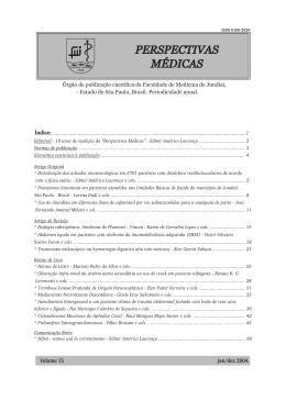 perspectivas m&eacute;dicas - Faculdade de Medicina de Jundia&iacute;