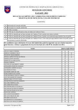 RELA RESUSTADO DA ISENO