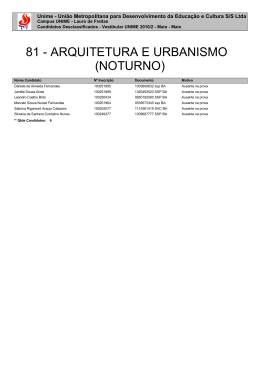 81 - ARQUITETURA E URBANISMO (NOTURNO)