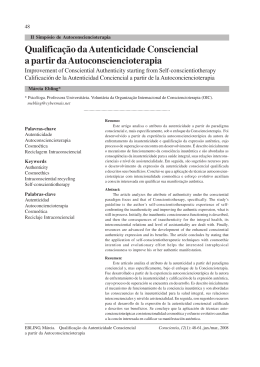 Qualifica&ccedil;&atilde;o da Autenticidade Consciencial a partir da