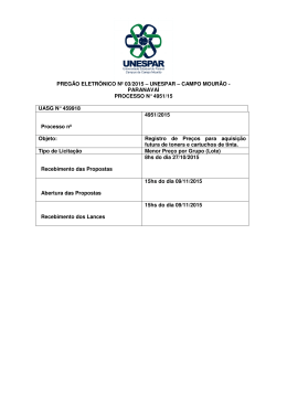 PREG&Atilde;O ELETR&Ocirc;NICO N&ordm; 03/2015 &ndash; UNESPAR &ndash; CAMPO MOUR&Atilde;O