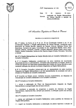Lei Complementar n? 185 Data 12 de janeiro de 2015