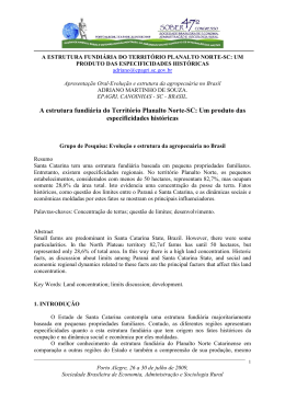 A estrutura fundi&aacute;ria do Territ&oacute;rio Planalto Norte-SC: Um