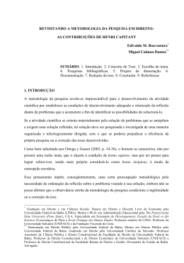 REVISITANDO A METODOLOGIA DA PESQUISA EM DIREITO: AS