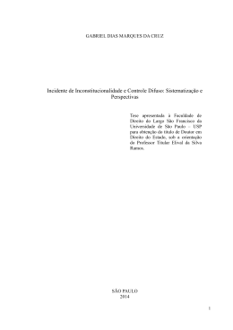 Incidente de Inconstitucionalidade e Controle Difuso