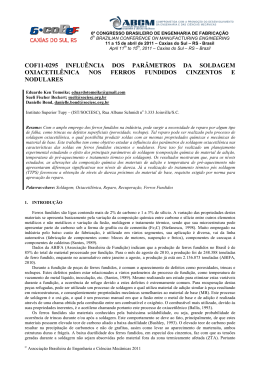 cof11-0295 influência dos parâmetros da soldagem oxiacetilênica