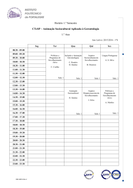 Anima&ccedil;&atilde;o Sociocultural Aplicada &agrave; Gerontologia 1.&ordm; Ano