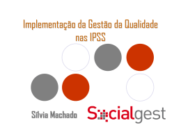 Implementa&ccedil;&atilde;o da Gest&atilde;o da Qualidade nas IPSS