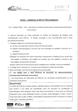Aviso e ABERTURA DE Novo PROCEDrMENro