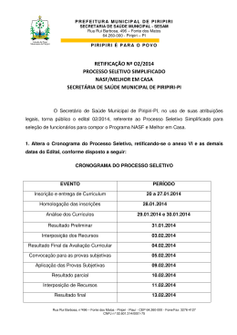 retifica&ccedil;&atilde;o n&ordm; o2/2014 processo seletivo simplificado nasf/melhor em