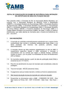 EDITAL DOR 2014 Final - Sociedade Brasileira de Reumatologia