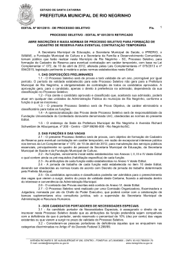 edital nº 001 retificado - Prefeitura de Rio Negrinho