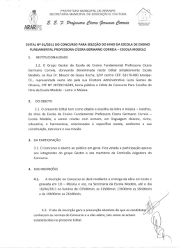Edital para Concurso do Hino da Escola Modelo