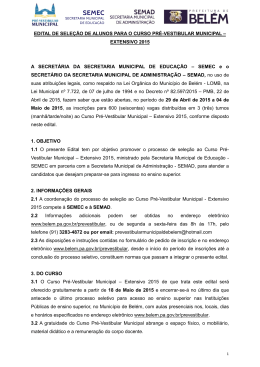 Edital de Processo Seletivo de Alunos &ndash; Curso Pr&eacute;