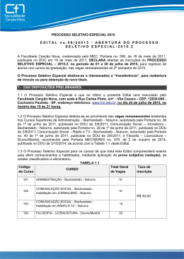 Edital do Processo Seletivo Especial 2015.2