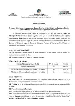 1 Estado de Goi&aacute;s Curso T&eacute;cnico de N&iacute;vel M&eacute;dio N&ordm;. de