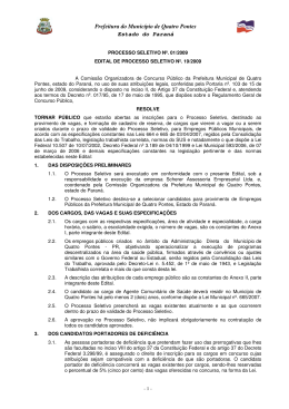 Edital de Processo Seletivo n&deg; 19/2009