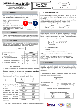 F&iacute;sica: 2&deg; ANO Termologia =