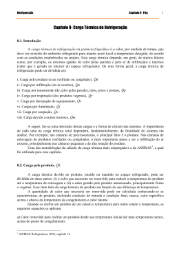 Cap&iacute;tulo 8- Carga T&eacute;rmica de Refrigera&ccedil;&atilde;o