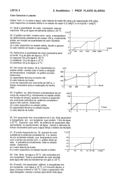 Lista 03 - Calor Sensível e Lantente