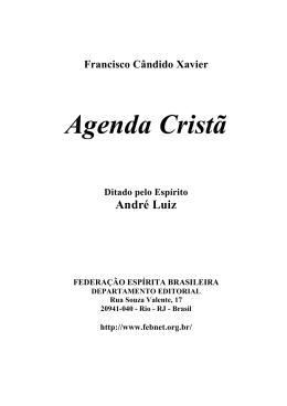 Agenda Crist&atilde; - O Consolador