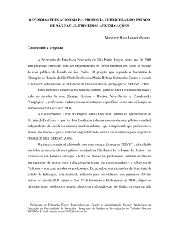 reformas educacionais e a proposta curricular do estado de são paulo