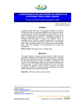 a import&acirc;ncia da motiva&ccedil;&atilde;o na pr&aacute;tica de atividade f&iacute;sica para idosos