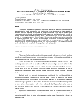 Atividade física na empresa: perspectivas na implantação