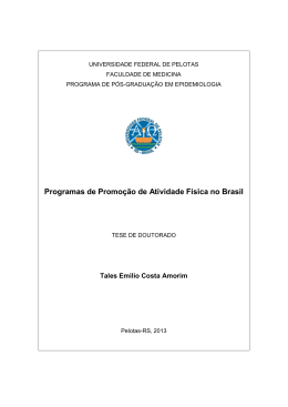 Programas de Promoção de Atividade Física no Brasil