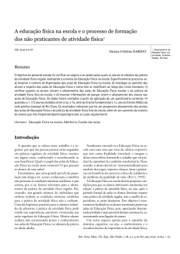 A educação física na escola e o processo de formação dos