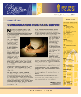 CONSAGRANDO-NOS PARA SERVIR