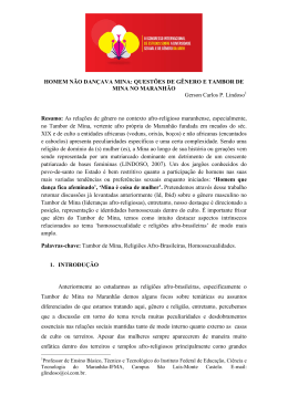 HOMEM N&Atilde;O DAN&Ccedil;AVA MINA: QUEST&Otilde;ES DE G&Ecirc;NERO E
