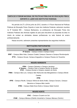 Carta II Forum - Instituto Federal de Educação, Ciência e Tecnologia