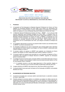 edital nacional - Mestrado