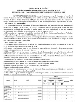 Edital n° 1 - CESPE / UnB - Universidade de Brasília