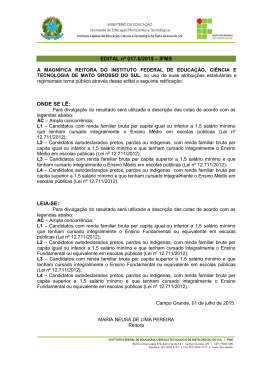 EDITAL nº 017.6/2015 – IFMS ONDE SE LÊ: LEIA-SE: