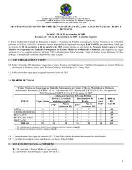Edital n&ordm; 120/2015 - Seguran&ccedil;a no Trabalho