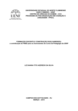 forma&ccedil;&atilde;o docente e constru&ccedil;&atilde;o do(s) saber(es)