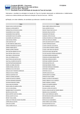 Resultado Final de Solicita&ccedil;&atilde;o de Isen&ccedil;&atilde;o