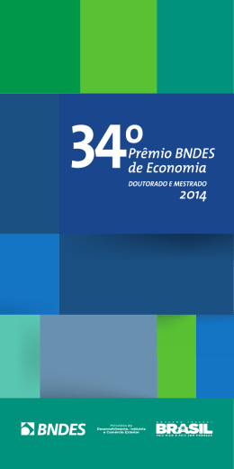 Livreto 34&ordm; Pr&ecirc;mio BNDES de Economia